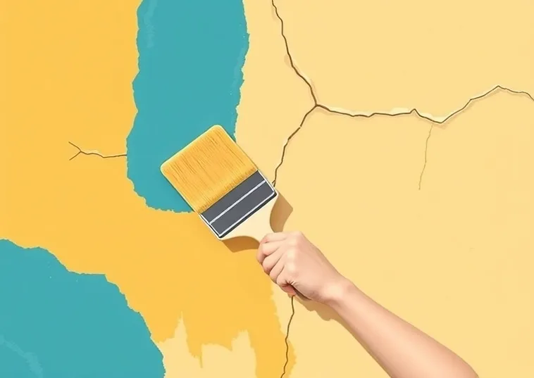 Ponçage et rebouchage des fissures avant mise en peinture